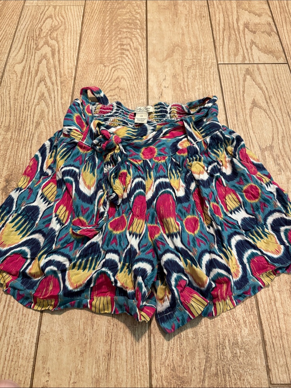 Lucky Colorful Print Drawstring Shorts